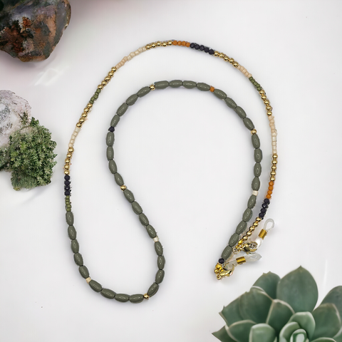 Narratives The Line - Sage, Purple & Peach Beaded Glasses Chain