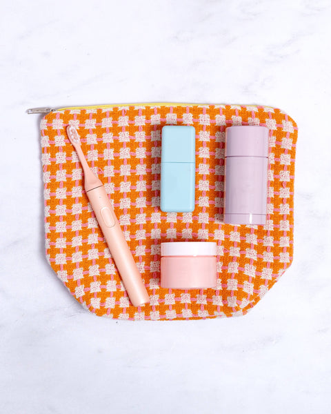 Sophie Home Wash Bag: Orange & Pink